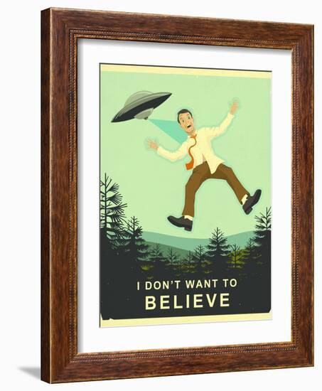 I Don’t Want to Believe-Jazzberry Blue-Framed Art Print