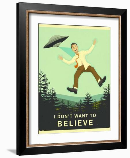 I Don’t Want to Believe-Jazzberry Blue-Framed Art Print