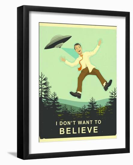 I Don’t Want to Believe-Jazzberry Blue-Framed Art Print