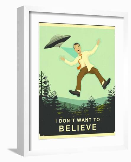 I Don’t Want to Believe-Jazzberry Blue-Framed Art Print