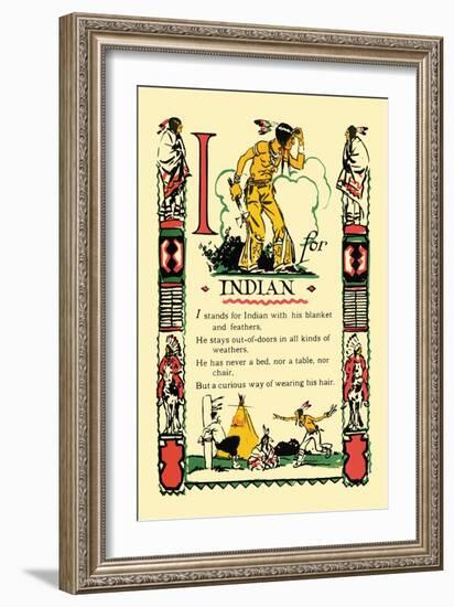 I for Indian-Tony Sarge-Framed Art Print