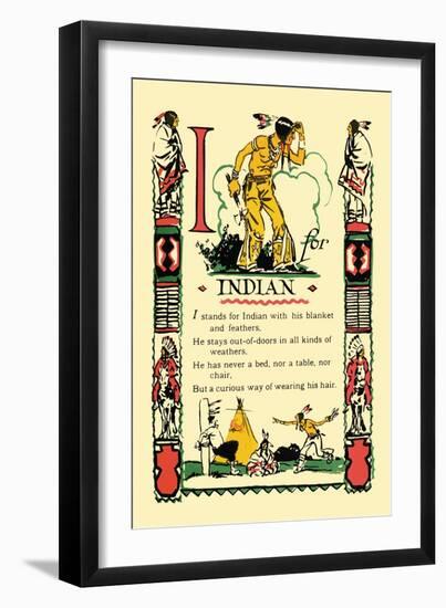 I for Indian-Tony Sarge-Framed Art Print