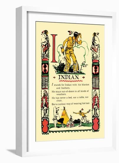 I for Indian-Tony Sarge-Framed Art Print