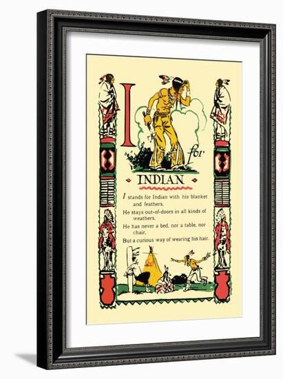I for Indian-Tony Sarge-Framed Art Print
