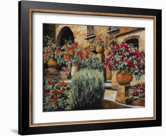 I Gerani Sulla Scala-Guido Borelli-Framed Giclee Print