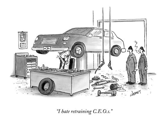 I Hate Retraining C E O S New Yorker Cartoon Premium Giclee Print Tom Cheney Art Com