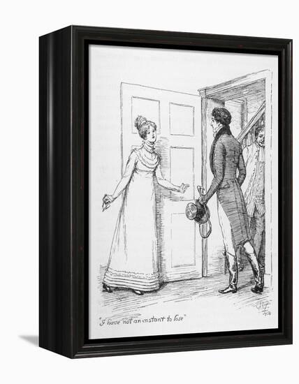 "I Have Not an Instant to Lose" Says Elizabeth Bennet to Mr. Darcy-Hugh Thomson-Framed Premier Image Canvas
