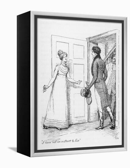 "I Have Not an Instant to Lose" Says Elizabeth Bennet to Mr. Darcy-Hugh Thomson-Framed Premier Image Canvas