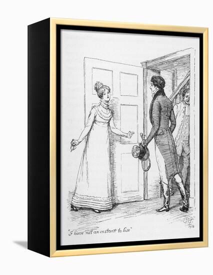 "I Have Not an Instant to Lose" Says Elizabeth Bennet to Mr. Darcy-Hugh Thomson-Framed Premier Image Canvas