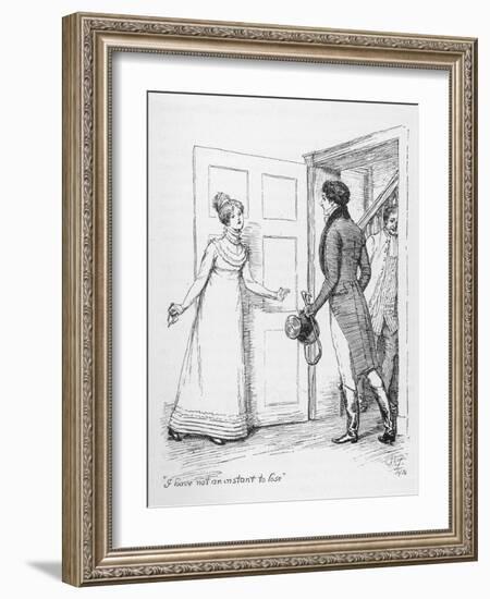 "I Have Not an Instant to Lose" Says Elizabeth Bennet to Mr. Darcy-Hugh Thomson-Framed Photographic Print