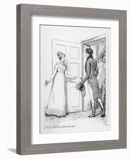 "I Have Not an Instant to Lose" Says Elizabeth Bennet to Mr. Darcy-Hugh Thomson-Framed Photographic Print