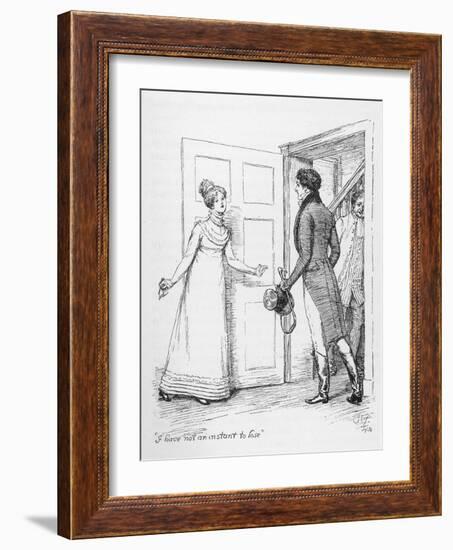 "I Have Not an Instant to Lose" Says Elizabeth Bennet to Mr. Darcy-Hugh Thomson-Framed Photographic Print