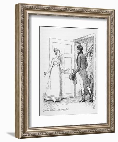 "I Have Not an Instant to Lose" Says Elizabeth Bennet to Mr. Darcy-Hugh Thomson-Framed Photographic Print