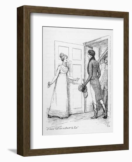 "I Have Not an Instant to Lose" Says Elizabeth Bennet to Mr. Darcy-Hugh Thomson-Framed Photographic Print