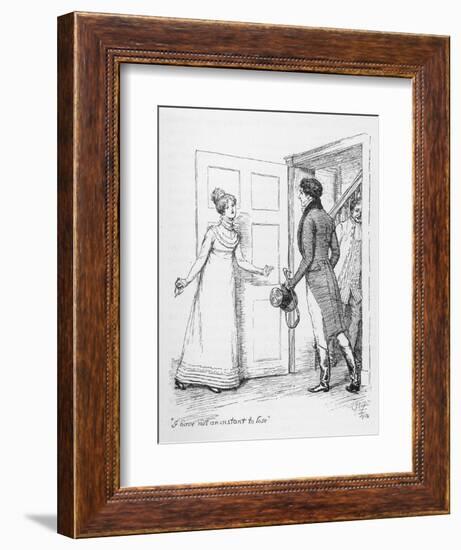 "I Have Not an Instant to Lose" Says Elizabeth Bennet to Mr. Darcy-Hugh Thomson-Framed Photographic Print