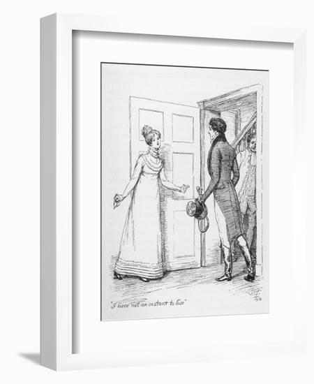 "I Have Not an Instant to Lose" Says Elizabeth Bennet to Mr. Darcy-Hugh Thomson-Framed Photographic Print