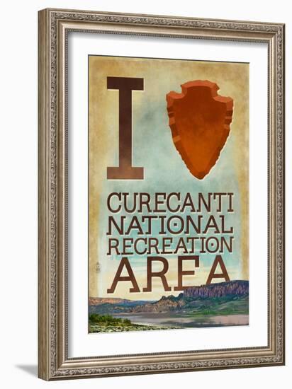 I Heart Curecanti National Recreation Area-Lantern Press-Framed Art Print