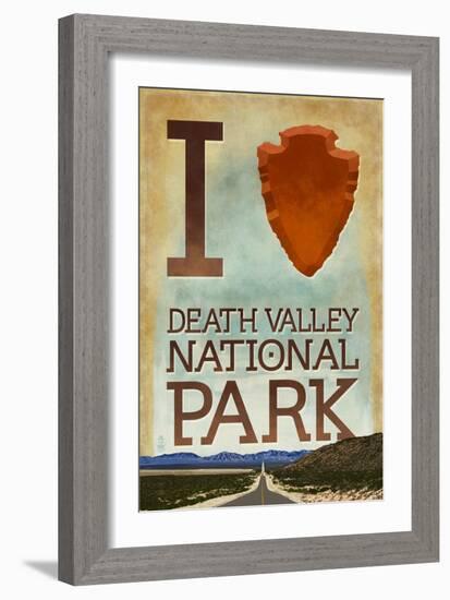 I Heart Death Valley National Park-Lantern Press-Framed Art Print