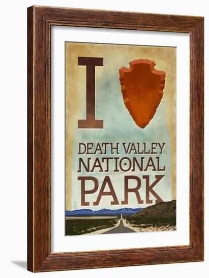 I Heart Death Valley National Park-Lantern Press-Framed Art Print