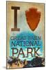 I Heart Great Basin National Park-Lantern Press-Mounted Art Print