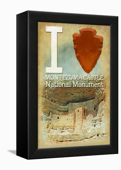 I Heart Montezuma Castle National Monument, Arizona-Lantern Press-Framed Stretched Canvas