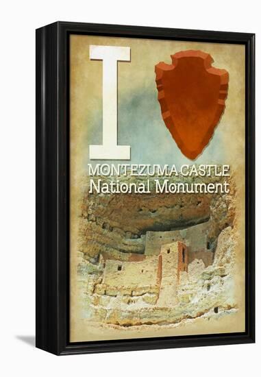 I Heart Montezuma Castle National Monument, Arizona-Lantern Press-Framed Stretched Canvas