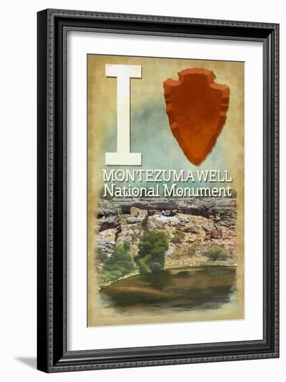 I Heart Montezuma Well National Monument, Arizona-Lantern Press-Framed Art Print