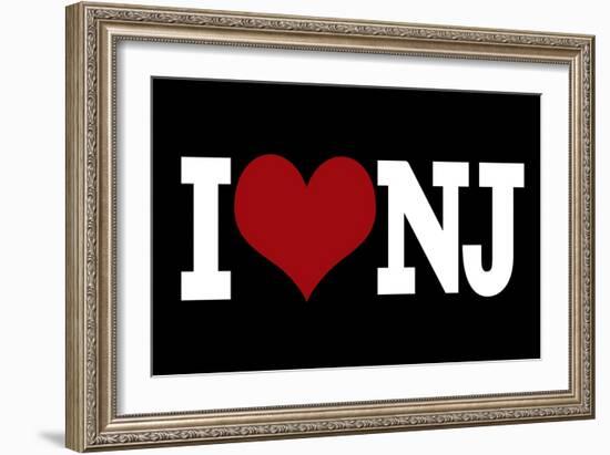 I Heart New Jersey - Black-Lantern Press-Framed Art Print