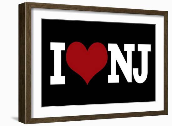 I Heart New Jersey - Black-Lantern Press-Framed Art Print