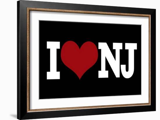 I Heart New Jersey - Black-Lantern Press-Framed Art Print