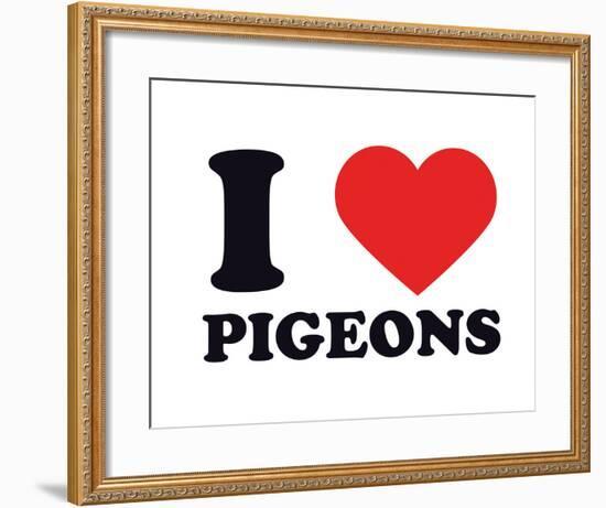 I Heart Pigeons-null-Framed Giclee Print