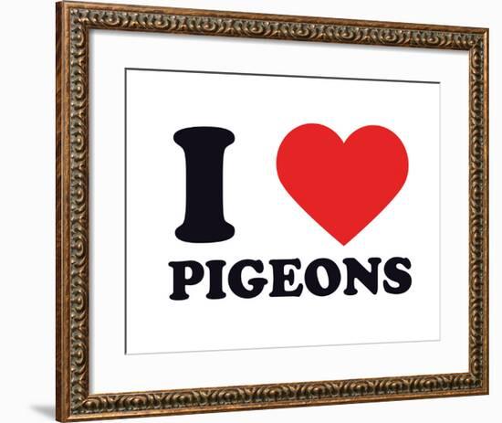 I Heart Pigeons-null-Framed Giclee Print