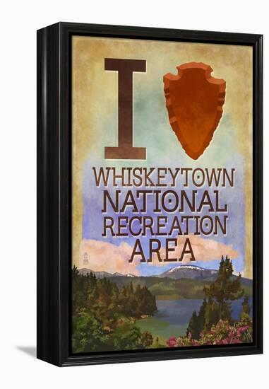 I Heart Whiskeytown National Recreation Area-Lantern Press-Framed Stretched Canvas