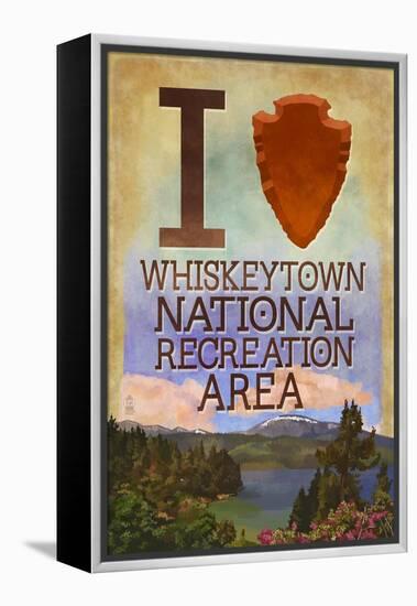 I Heart Whiskeytown National Recreation Area-Lantern Press-Framed Stretched Canvas