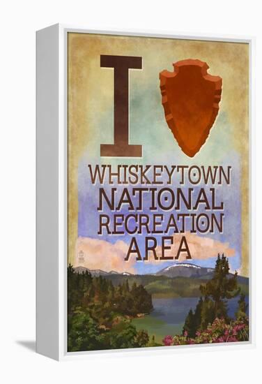 I Heart Whiskeytown National Recreation Area-Lantern Press-Framed Stretched Canvas