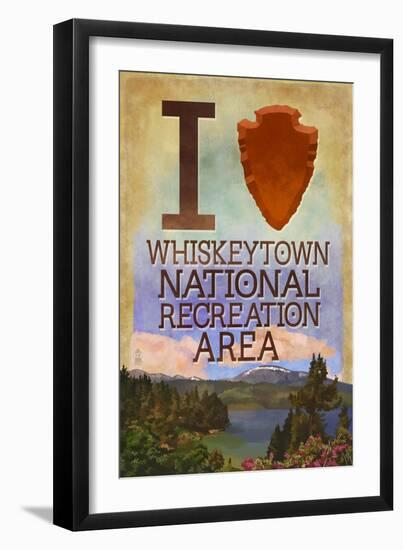 I Heart Whiskeytown National Recreation Area-Lantern Press-Framed Premium Giclee Print
