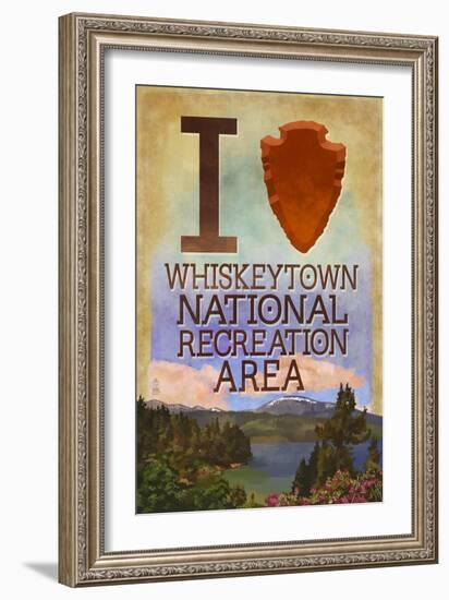 I Heart Whiskeytown National Recreation Area-Lantern Press-Framed Art Print