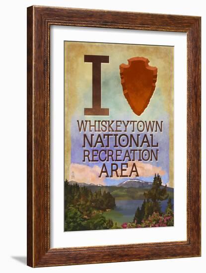 I Heart Whiskeytown National Recreation Area-Lantern Press-Framed Art Print