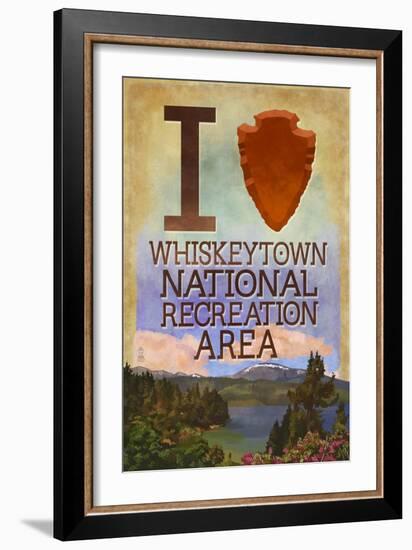 I Heart Whiskeytown National Recreation Area-Lantern Press-Framed Art Print