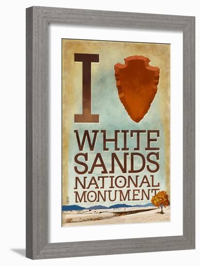 I Heart White Sands National Monument, New Mexico-Lantern Press-Framed Art Print