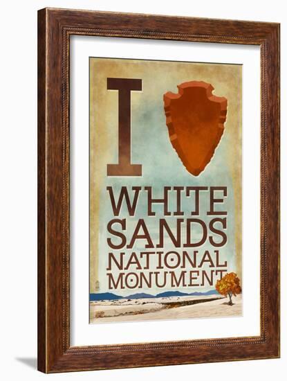 I Heart White Sands National Monument, New Mexico-Lantern Press-Framed Art Print