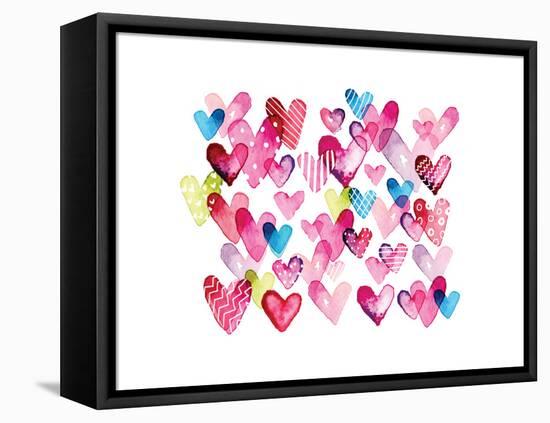 I Heart You Hearts-Sara Berrenson-Framed Stretched Canvas