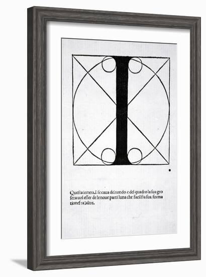 I, Illustration from 'Divina Proportione' by Luca Pacioli (C.1445-1517), Originally Pub. Venice,…-Leonardo da Vinci-Framed Giclee Print