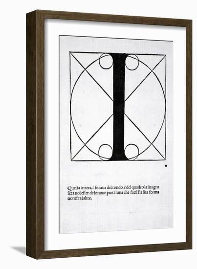 I, Illustration from 'Divina Proportione' by Luca Pacioli (C.1445-1517), Originally Pub. Venice,…-Leonardo da Vinci-Framed Giclee Print