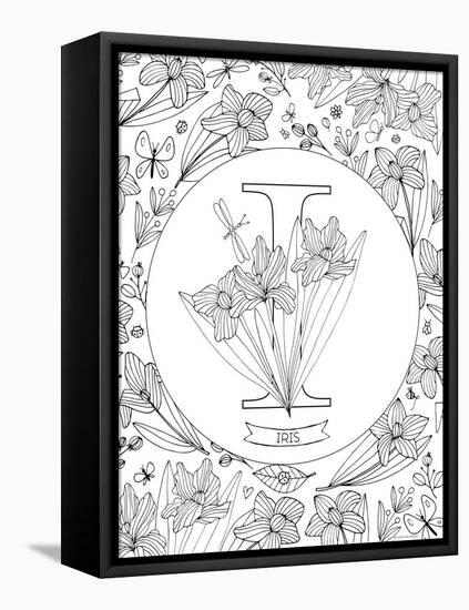 I is for Iris-Heather Rosas-Framed Stretched Canvas