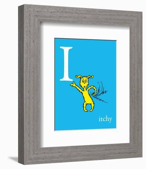 I is for Itchy (blue)-Theodor (Dr. Seuss) Geisel-Framed Art Print