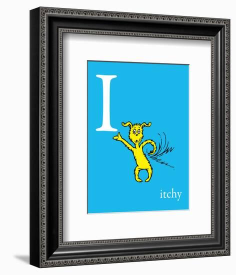 I is for Itchy (blue)-Theodor (Dr. Seuss) Geisel-Framed Art Print