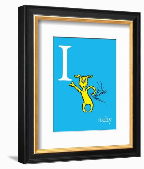 I is for Itchy (blue)-Theodor (Dr. Seuss) Geisel-Framed Art Print