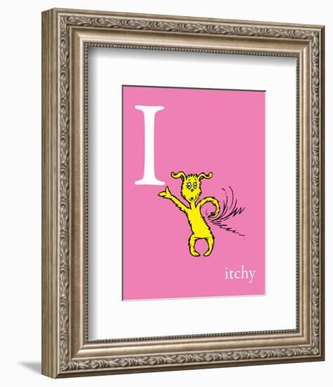 I is for Itchy (pink)-Theodor (Dr. Seuss) Geisel-Framed Art Print