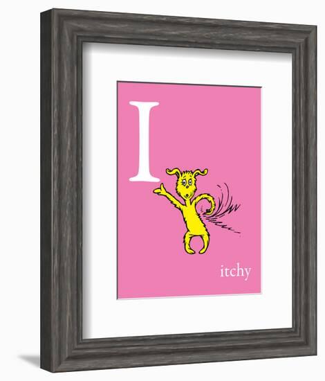 I is for Itchy (pink)-Theodor (Dr. Seuss) Geisel-Framed Art Print